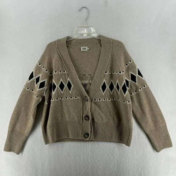 Beymen Club Cardigan Womens Small Beige Ribbed Knit Lambswool Button Up Sweater - Picture 1 of 10
